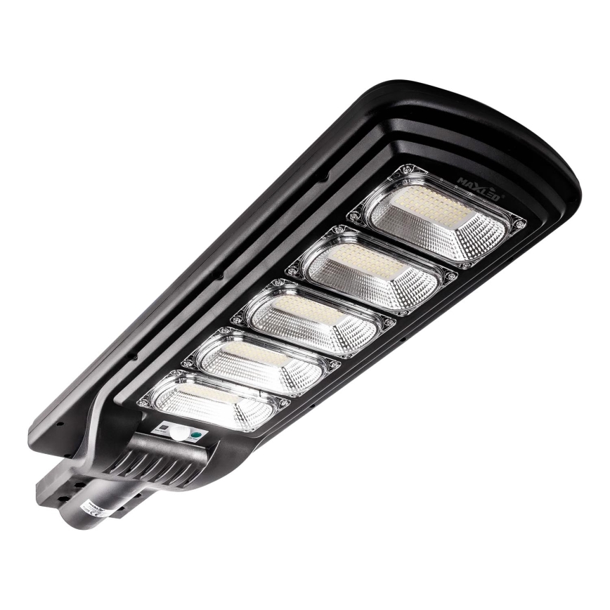 LED Stmievateľná solárna pouličná lampa so senzorom LED/300W/6V 6500K IP65 čierna + diaľkové ovládanie