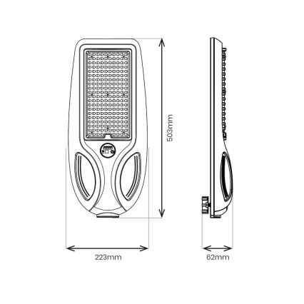 LED stmievateľná solárna pouličná lampa so snímačom VENICE LED/100W/3,2V 6000 mAh IP65 čierna + diaľkové ovládanie
