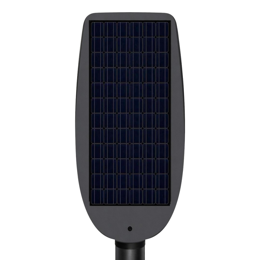 LED stmievateľná solárna pouličná lampa so snímačom VENICE LED/200W/3,2V 12000 mAh IP65 čierna + diaľkové ovládanie