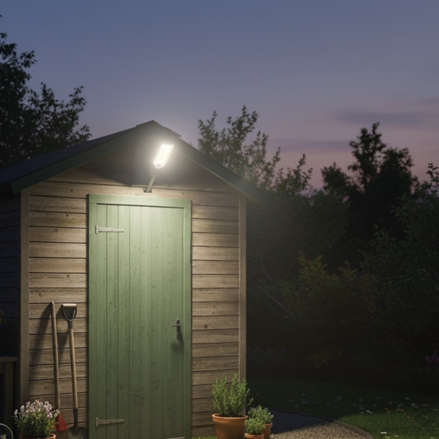 LED stmievateľné solárne pouličné svietidlo so senzorom VENICE LED/50W/3,2V 4000 mAh IP65 čierne + diaľkové ovládanie