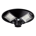 LED stmievateľná solárna pouličná lampa so snímačom LED/15W/6V 11000 mAh 6500K IP65 čierna + diaľkové ovládanie