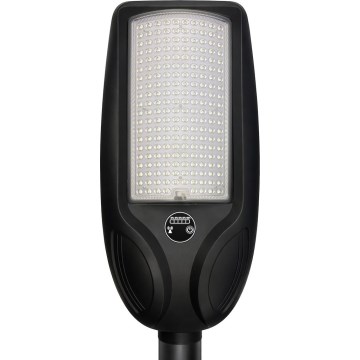 LED stmievateľná solárna pouličná lampa so snímačom VENICE LED/200W/3,2V 12000 mAh IP65 čierna + diaľkové ovládanie