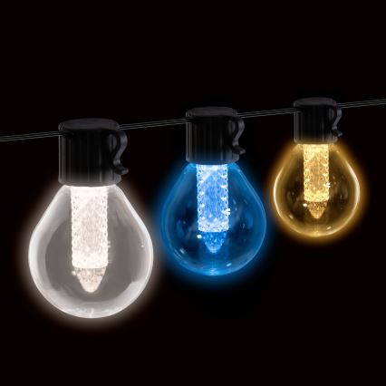 LED Stmievateľný solárny reťaz 15xLED/1,5W/3,7/5V 2700-10000K 2200 mAh 9 m IP65 čierna + diaľkové ovládanie