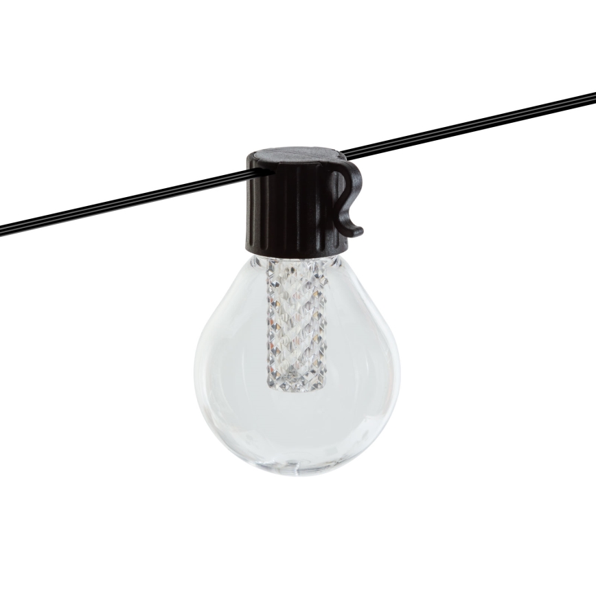 LED Stmievateľný solárny reťaz 15xLED/1,5W/3,7/5V 2700-10000K 2200 mAh 9 m IP65 čierna + diaľkové ovládanie
