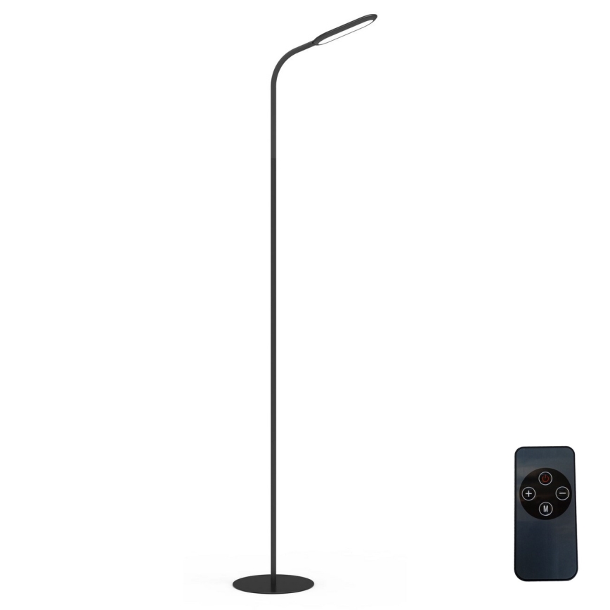 LED Stmievateľná stojacia lampa LED/10W/230V 3000/4000/6000K čierna + diaľkové ovládanie