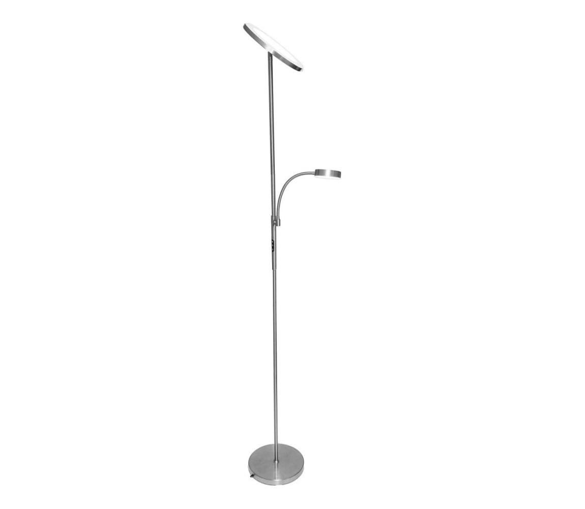 light LED stmievateľná stojacia lampa NORA LED/25W/230V 2200/3000/4000K + LED/5W 3000K chróm + DO 3080FLMCR