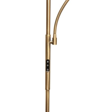 LED stmievateľná stojacia lampa NORA LED/25W/230V 2200/3000/4000K + LED/5W 3000K zlatá + diaľkové ovládanie