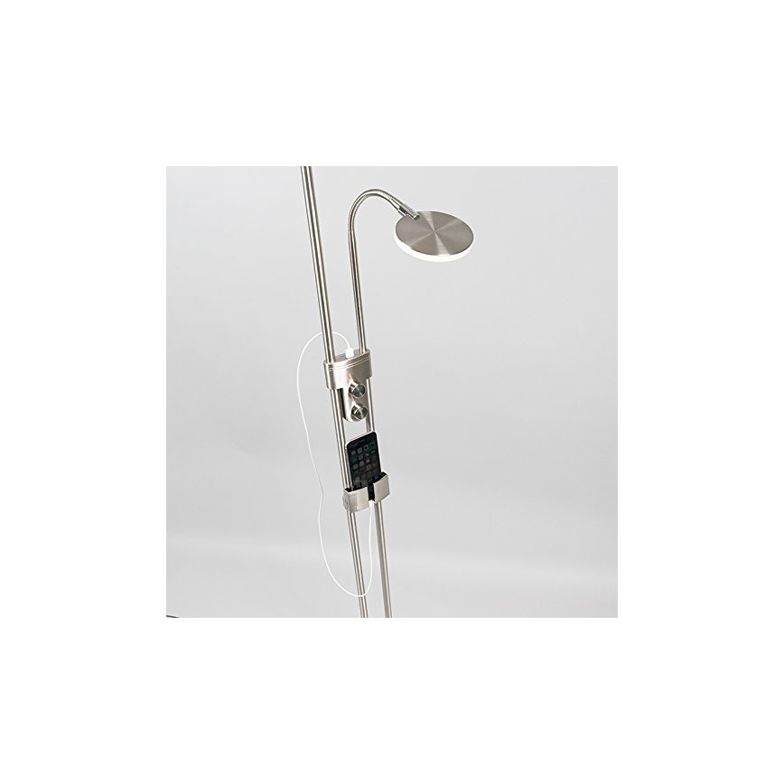 Briloner 1338-022 - LED Stmievateľná stojacia lampa s USB PHONE 1xLED/19,5W/230V + 1xLED/2,7W