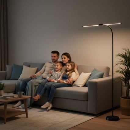 LED Stmievateľná stojacia lampa TEILO LED/14W/230V 3000/4000/6000K čierna