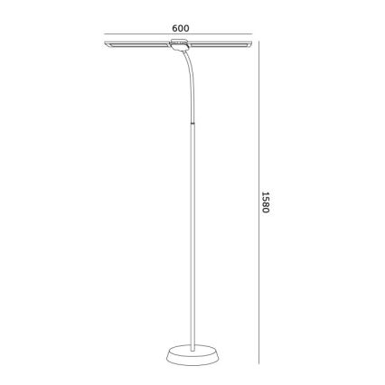 LED Stmievateľná stojacia lampa TEILO LED/14W/230V 3000/4000/6000K čierna
