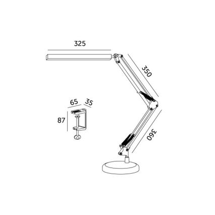 LED Stmievateľná stolná lampa 2v1 USB TENUIX LED/14W/5V 3000-6000K biela