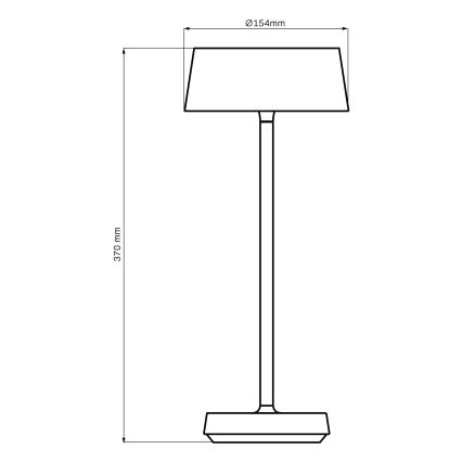 LED Stmievateľná dotyková vonkajšia stolná lampa CASABLANCA LED/3,4W/5V USB 3600 mAh IP44 čierna