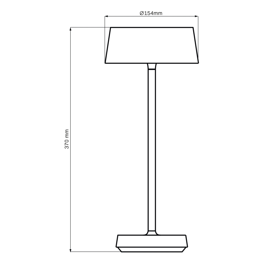 LED Stmievateľná dotyková vonkajšia stolná lampa CASABLANCA LED/3,4W/5V USB 3600 mAh IP44 čierna