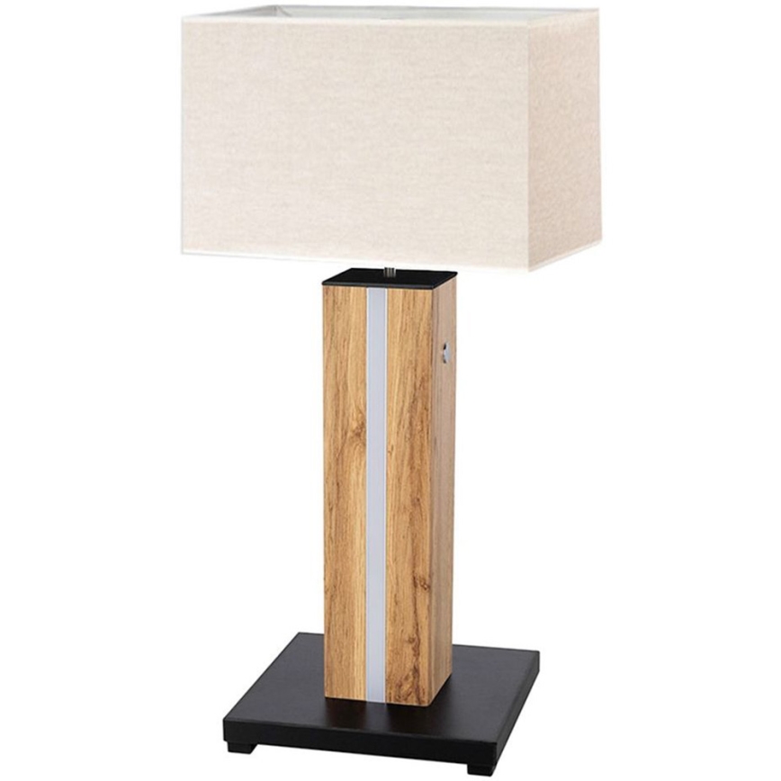 LED Stmievateľná stolná lampa FLAME 1xE27/40W+ LED/4,6W/230V 56,5 cm dub