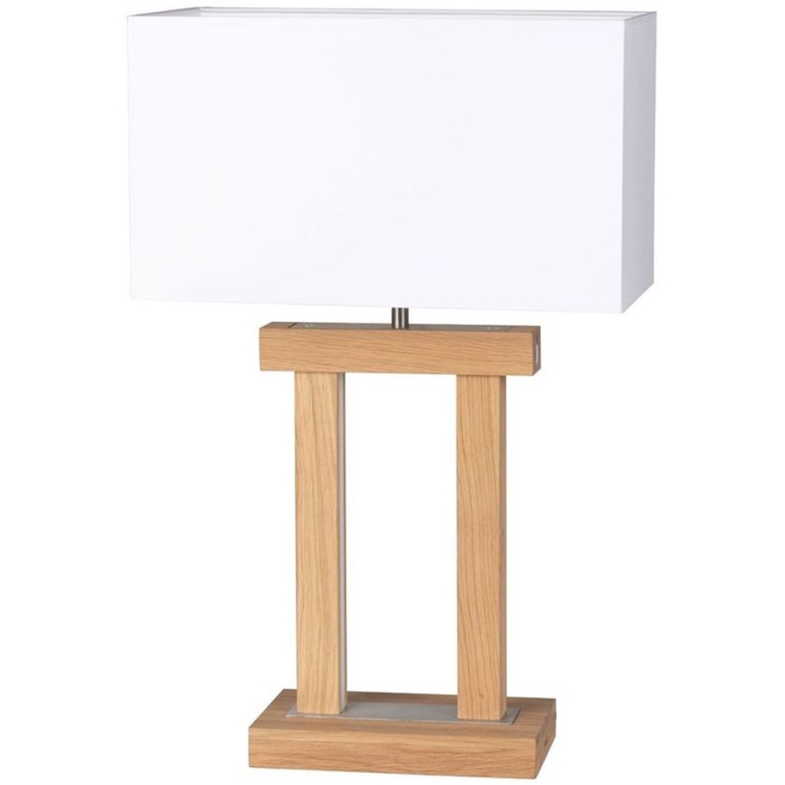LED Stmievateľná stolná lampa HAKON 1xE27/40W+2xLED/7,5W/230V 55 cm dub