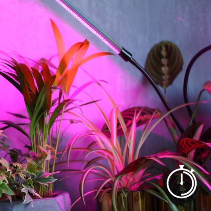 LED Stmievateľná flexibilná stolná lampa na pestovanie rastlín VITARO 4xLED/10W/230V čierna