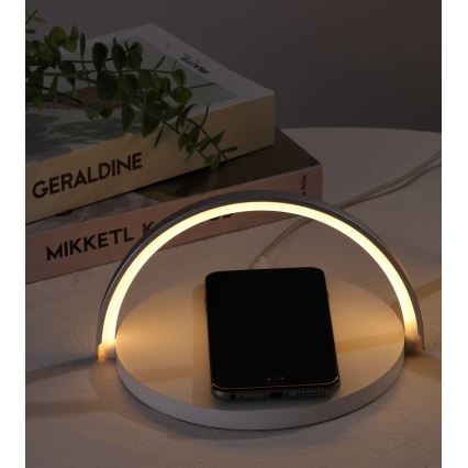 LED Stmievateľná stolná lampa s bezdrôtovým nabíjaním LED/10W/USB-C