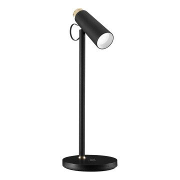 LED Stmievateľná stolná lampa s bezdrôtovým Qi nabíjaním TIT LED/12W/230V čierna