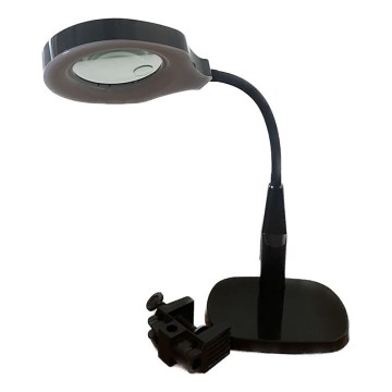 LED Stmievateľná stolná lampa s bifokálnou lupou LED/6W/230V 6000-7000K čierna