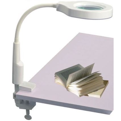 LED Stmievateľná stolná lampa s bifokálnou lupou LED/6W/230V 6000-7000K biela
