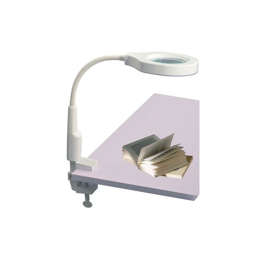 LED Stmievateľná stolná lampa s bifokálnou lupou LED/6W/230V 6000-7000K biela