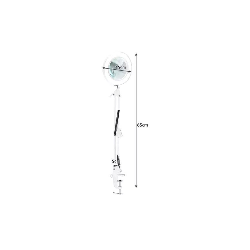 LED Stmievateľná stolná lampa s lupou LED/6W/5V 3000K/4000K/6000K biela