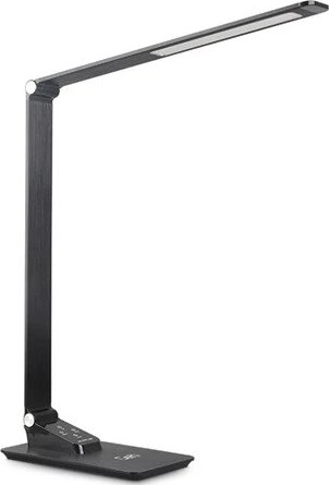 LED Stmievateľná stolná lampa s USB LED/7W/230V 3000K/4000K/5500K čierna