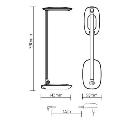 LED Stmievateľná stolná lampa s USB MOANA LED/6W/230V ružová