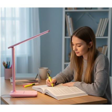 LED Stmievateľná stolová lampa NOBLITE N LED/7W/230V 3000/4000/6500K ružová