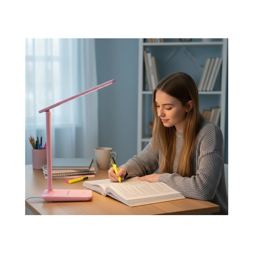 LED Stmievateľná stolová lampa NOBLITE N LED/7W/230V 3000/4000/6500K ružová