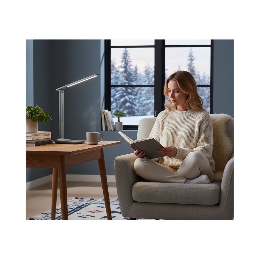 LED stmievateľná stolová lampa NOBLITE N LED/7W/230V 3000/4000/6500K šedá