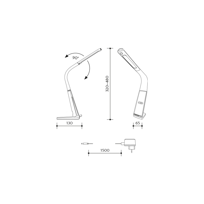Stmievateľná LED stolná lampa s bezdrôtovým nabíjaním a pohybovým senzorom LORD EVO LED/8W/230V 3000K/4500K/6000K biela