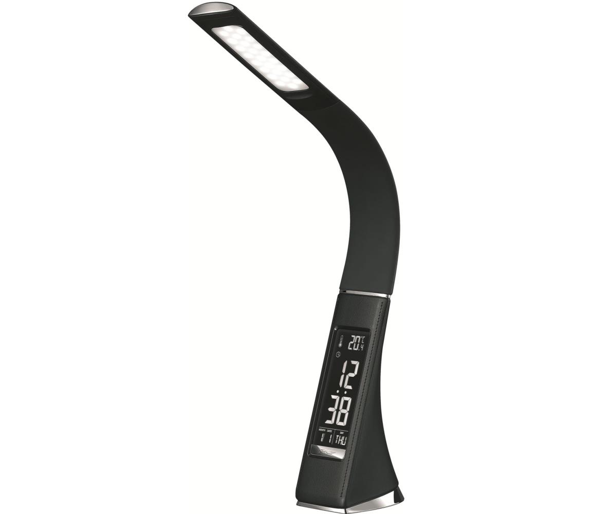 LED stmievateľná stolová lampa s displejom LED/7W/5V čierna PDLU3B