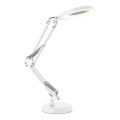 LED Stmievateľná stolová lampa s lupou 2v1 AURIQ LOUPE LED/10W/5V 3000/4000/6500K biela