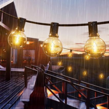 LED stmievateľná vonkajšia dekoratívna svetelná reťaz 36xE12/1W/24/230V 22,35 m IP65 čierna + diaľkové ovládanie
