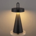 LED stmievateľná vonkajšia dobíjateľná dotyková stolná lampa HALO LED/1,5W/3,7V 3000 mAh IP44 čierna
