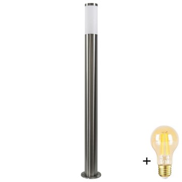 LED stmievateľná vonkajšia lampa LIVIA 1xE27/6W/230V 2700-6500K Wi-Fi 100 cm IP44 strieborná
