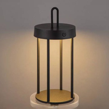LED stmievateľná vonkajšia nabíjateľná dotyková stolová lampa GENTLE LED/1,5W/3,7V 3000 mAh IP44 čierna