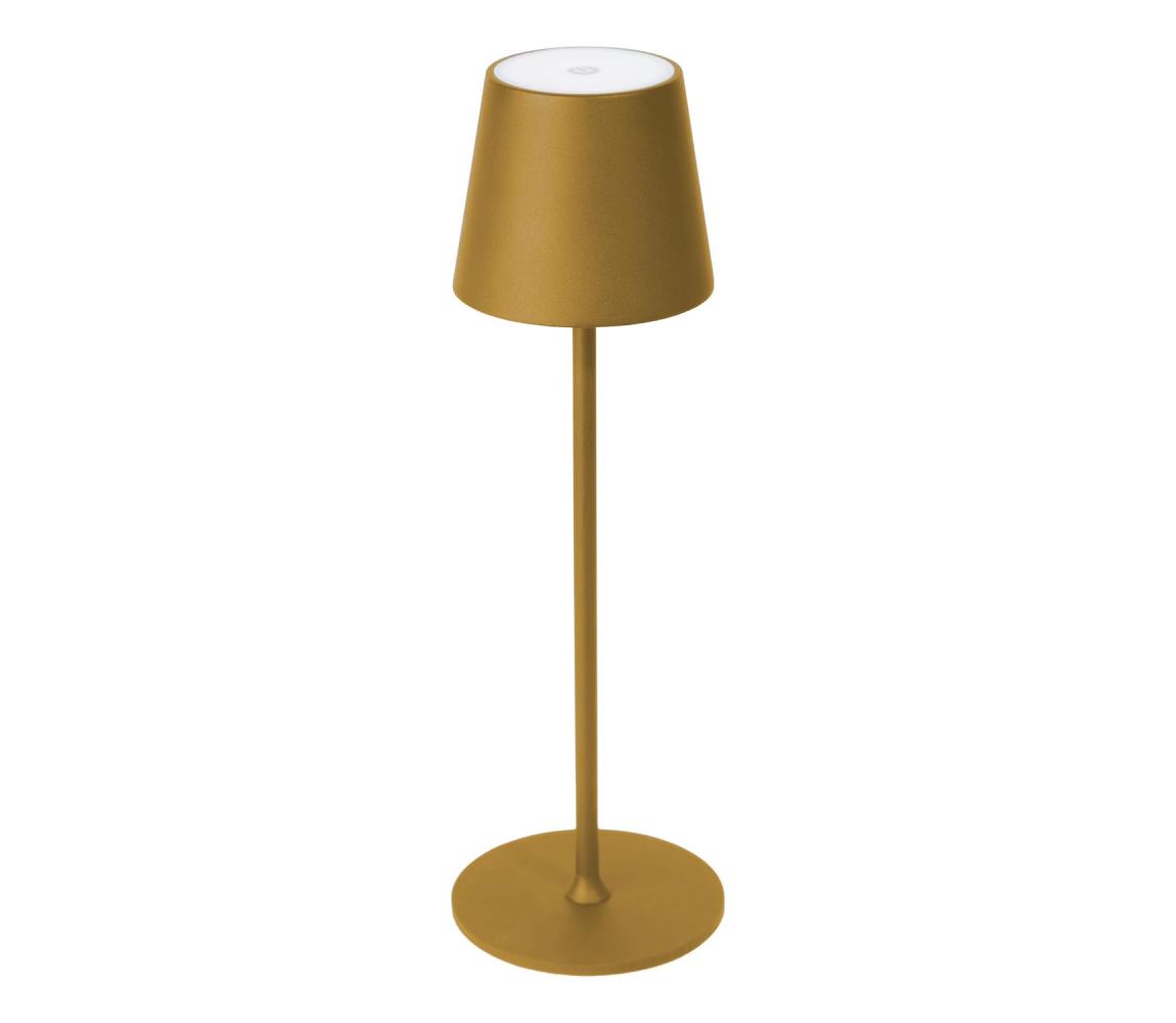 LED stmievateľná vonkajšia stolová lampa LED/4W/4000 mAh 3000/4000/5500K IP44 zlatá PTL44GL
