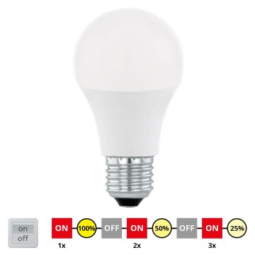 LED Stmievateľná žiarovka A60 E27/10W/230V 3000K - STEPDIMMING - Eglo 79184