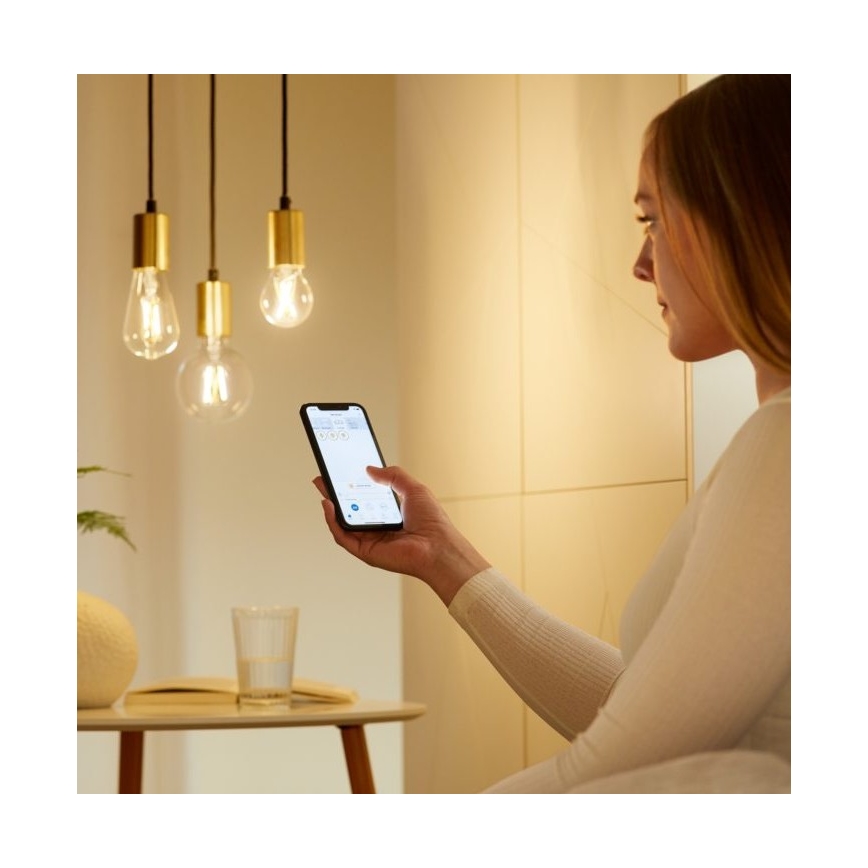 LED Stmievateľná žiarovka FILAMENT A60 E27/6,7W/230V 2700-6500K CRI 90 Wi-Fi - WiZ