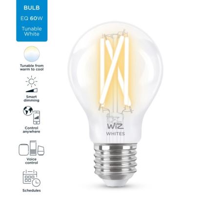 LED Stmievateľná žiarovka FILAMENT A60 E27/6,7W/230V 2700-6500K CRI 90 Wi-Fi - WiZ