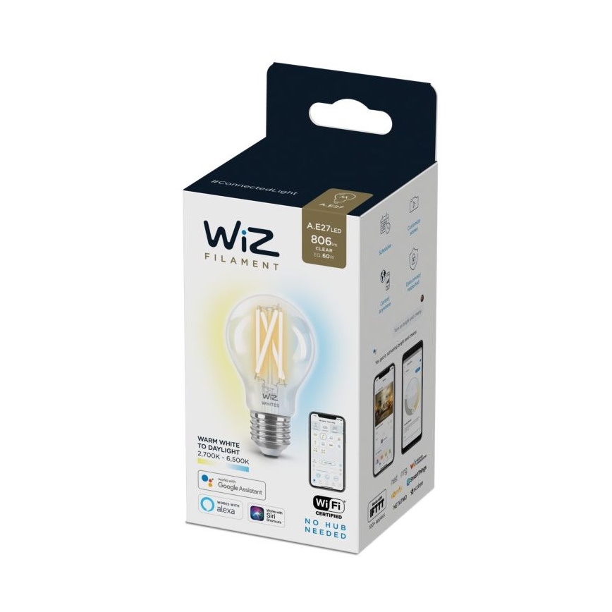 LED Stmievateľná žiarovka FILAMENT A60 E27/6,7W/230V 2700-6500K CRI 90 Wi-Fi - WiZ
