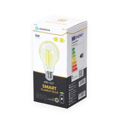 LED Stmievateľná žiarovka A60 E27/6W/230V 2700-6500K Wi-Fi - Aigostar