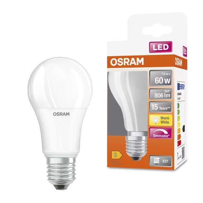 LED Stmievateľná žiarovka A60 E27/7W/230V 2700K - Osram