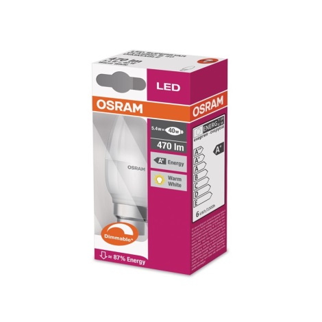 LED Stmievateľná žiarovka B22d/5,4W/230V 2700K - Osram