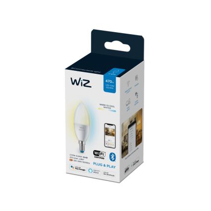 LED Stmievateľná žiarovka C37 E14/4,9W/230V 2700-6500K CRI 90 Wi-Fi - WiZ