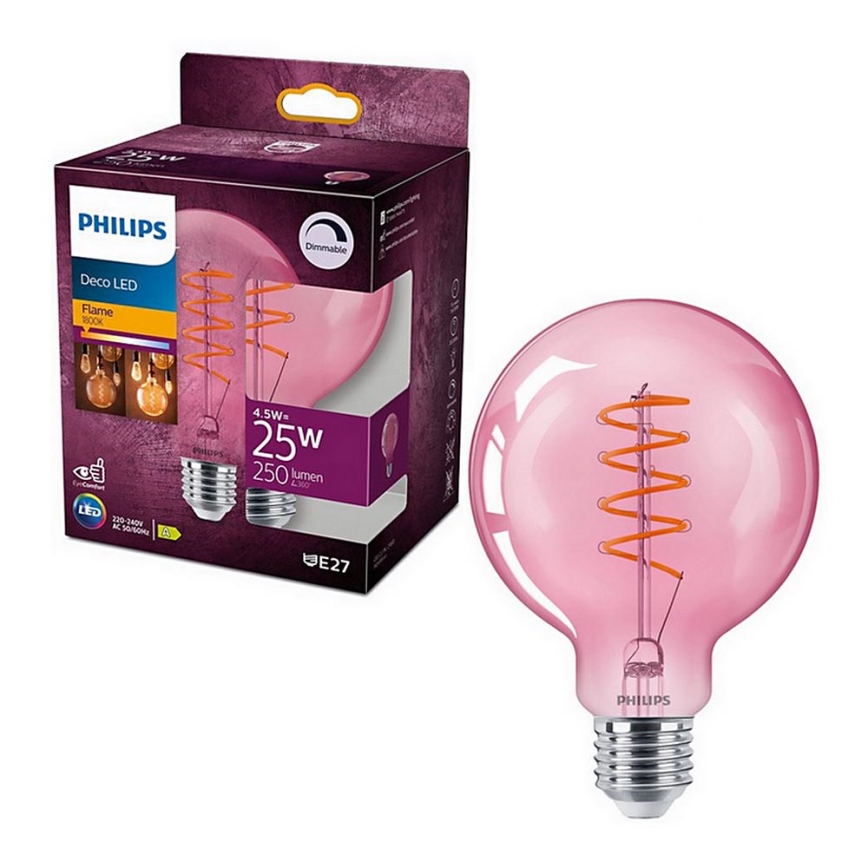 LED Stmievateľná žiarovka DECO Philips G93 E27/4,5W/230V 1800K