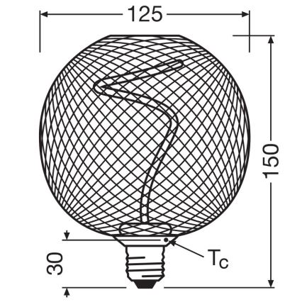 LED Stmievateľná žiarovka DECOR FILAMENT G125 E27/3,5W/230V 1800K zlatá - Osram
