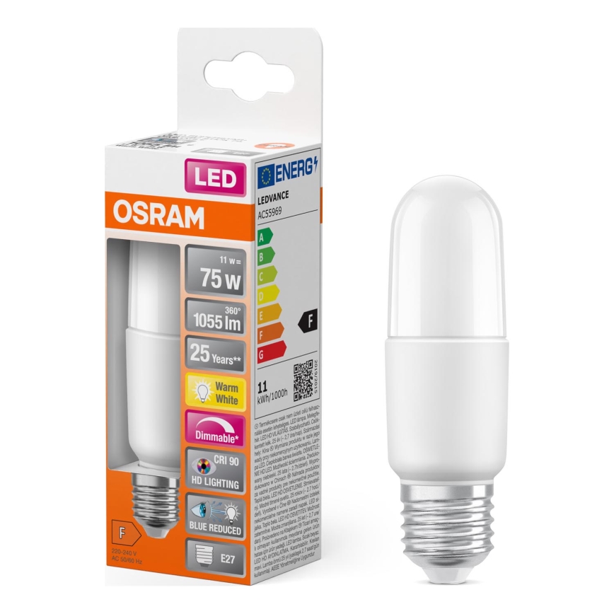 LED Stmievateľná žiarovka E27/11W/230V 2700K CRI 90 - Osram